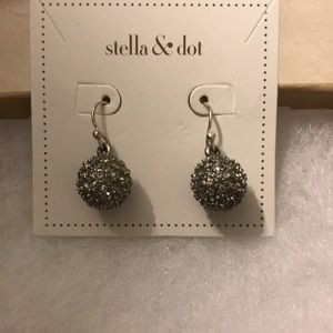 Stella & Dot Pave Drop earrings silver